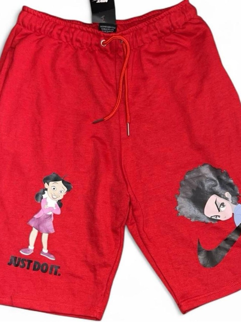 Nike Red Graphic Shorts Cartoon Print Just Do It Athletic Shorts Men’s L NWT